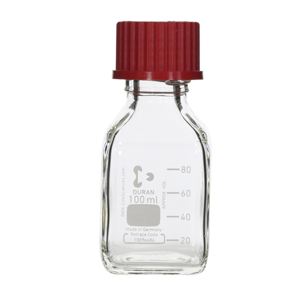 日本SIBATA柴田科學耐熱螺口角瓶帶紅蓋017230-1001A