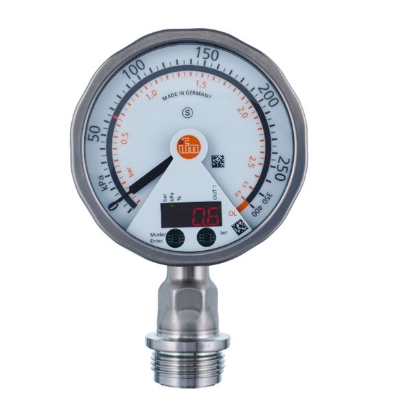 德國IFM易福門帶模擬顯示屏的齊平式壓力傳感器PG2432 PG-100-REB12-MFRKG/US/ /P