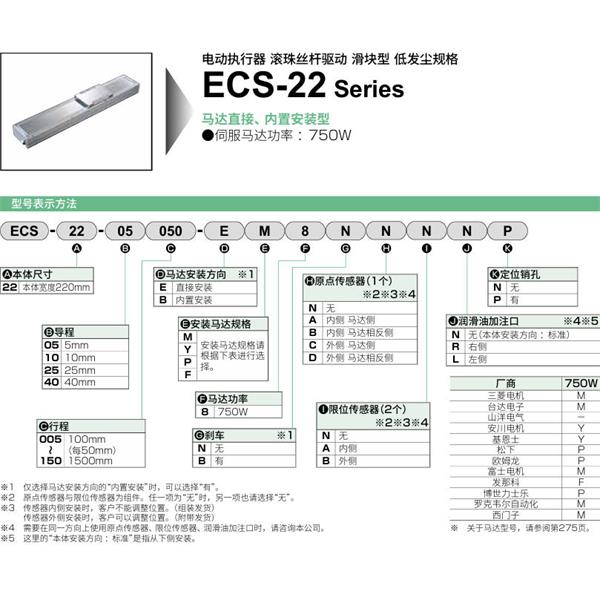 CKD喜開理電動(dòng)執(zhí)行器（無馬達(dá)型）滑塊型ECS-22-05015-EM8NNNNN