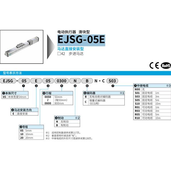 CKD喜開理電動執行器（無馬達型）滑塊型EJSG-05E200800BCN-CR05
