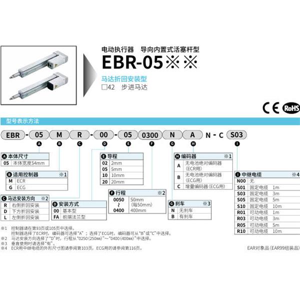 CKD喜開理電動執行器導向內置式活塞桿型EBR-05GR-00-200400BCB